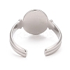 Non-Tarnish 304 Stainless Steel Oval Watch Shape Open Cuff Ring for Women RJEW-C025-04P-2