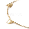 Brass Butterfly Charm Anklets AJEW-AN00362-2
