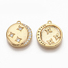 Brass Micro Pave Clear Cubic Zirconia Charms X-ZIRC-Q021-023G-NF-2
