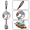 1Pc Wire Wrapped Chips Natural Gemstone Big Pendant Decorations HJEW-FS0001-05-4
