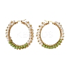 Glass Beads Braided Big Hoop Earrings EJEW-JE04848-03-2