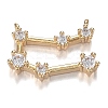 Brass Micro Clear Cubic Zirconia Charms ZIRC-F120-019G-09-1