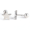 Tarnish Resistant 201 Stainless Steel Barbell Cartilage Earrings EJEW-R147-08-4