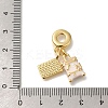 Brass Enamel European Dangle Charms KK-R002-22G-02-3
