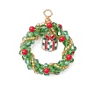 Christmas Theme Handmade Weave Seed Beads Pendants PALLOY-JF02838-2