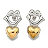 304 Stainless Steel Two-tone Stud Earrings for Women EJEW-R023-01GP-05-4