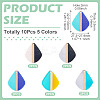 10Pcs 5 Colors Transparent & Opaque Resin & Wood Pendants RESI-TA0004-64-4