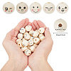 60Pcs 6 Styles Unfinished Natural Wood Printed Beads WOOD-GL0001-13A-2