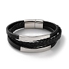 Braided Microfiber Leather Multi-strand Bracelets for Men BJEW-Z081-02P-4