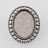 Vintage Alloy Brooch Cabochon Bezel Settings X-PALLOY-O038-33AS-2