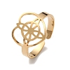 Heart with Sailor's Knot 304 Stainless Steel Open Cuff Ring for Women LS-RJEW-E073-01G-1