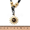 304 Stainless Steel with Natural Tiger Eye Sun Pendant Leopard Print Polyester Cord Necklaces for Women NJEW-A063-06G-4