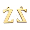 Ion Plating(IP) 304 Stainless Steel Alphabet Charms STAS-H122-Z-G-1