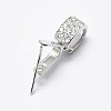 Anti-Tarnish Rhodium Plated 925 Sterling Silver Micro Pave Cubic Zirconia Pendant Bails X-STER-P034-43P-1
