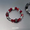 Dragon Alloy Glass Round Beaded Stretch  Bracelets for Women WGCDDF3-04-1