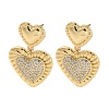 Brass Pave Cubic Zirconia Stud Earrings for Women EJEW-M258-08G-1