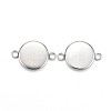 Tarnish Resistant 304 Stainless Steel Cabochon Connector Settings LS-X-STAS-G127-14-10mm-P-2