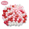 90Pcs 3 Colors Opaque Acrylic Beads MACR-YW0003-1
