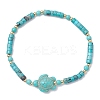 2Pcs Natural Magnesite & Dyed Synthetic Turquoise Beads Stretch Bracelets for Women BJEW-JB13217-3