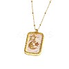 Brass & Epoxy Resin Glitter Powder Pendant Necklaces for Women WG08644-01-2