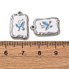 304 Stainless Steel Enamel Pendants STAS-P406-21P-3