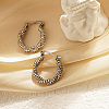 Non-Tarnish 304 Stainless Steel Thick Twist Hoop Earrings BA3365-2-1