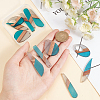 12Pcs 6 Styles Transparent Resin & Walnut Wood Big Pendants RESI-HY0001-16-3