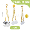 3Pcs Alloy Micro Pave Clear Cubic Zirconia Pin JEWB-FH0003-25B-2