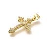 Rack Plating Brass Micro Pave Cubic Zirconia Pendants KK-L226-005G-02-2