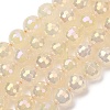 Electroplated Natural Agate Beads Strands G-B191-A07-10mm-02-2