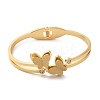 Adjustable Butterfly Vacuum Plating PVD Vacuum Plating 304 Stainless Steel Bangles for Women BJEW-F474-13G-2