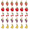 80Pcs 5 Style Fruit Alloy Enamel Pendants PALLOY-HY00076-1