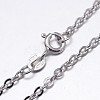 Anti-Tarnish Rhodium Plated 925 Sterling Silver Cable Chains Necklaces NJEW-M157-30C-20-1