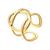 304 Stainless Steel Hollow Oval Open Cuff Rings LS-RJEW-M072-03G-2