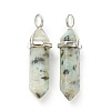 Natural Sesame Jasper Pointed Pendants X-G-M378-01P-A11-2