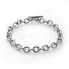 304 Stainless Steel Cable Chain Bracelets BJEW-G618-04P-B-1