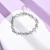 Brass Micro Pave Clear Cubic Zirconia Link Bracelets for Women BJEW-D342-02P-2