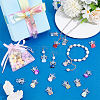 60Pcs Gradient Color Baking Paint Transparent Glass Pendants PALLOY-PHE00008-2