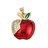 Brass Micro Clear Pave Cubic Zirconia Pendants KK-R230-07G-1
