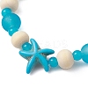 Synthetic Turquoise & Wood & Glass Beaded Stretch Bracelets for Boys Girls BJEW-JB11125-02-3