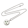 316 Surgical Stainless Steel Aromatherapy Diffuser Perfume Hollow Flat Round Pendant Box Chain Necklaces NJEW-R016-01P-05-4