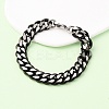 304 Stainless Steel Cuban Link Chain Bracelets for Men Women BJEW-C124-04B-02-2