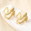 Brass Micro Pave Clear Cubic Zirconia Cuff Earrings EJEW-K309-02G-1