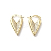 Brass Micro Pave Clear Cubic Zirconia Heart Hoop Earrings EJEW-K318-03G-4