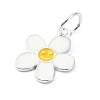925 Sterling Silver Enamel Smiling Face Flower Charms STER-M119-06E-S-2