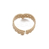 Ion Plating(IP) 304 Stainless Steel Crown Open Cuff Ring for Women LS-RJEW-G285-04G-3