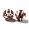 Christmas Theme Printed Natural Wooden Beads WOOD-L020-A06-3