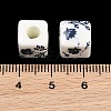 Floral Printed Porcelain Beads X-PORC-Q161-6-2
