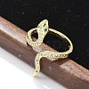 Brass Micro Pave Cubic Zirconia Cuff Rings for Women RJEW-Z084-01G-05-3