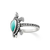 Retro Alloy and Synthetic Turquoise Finger Rings FS-WG1C352-02-3